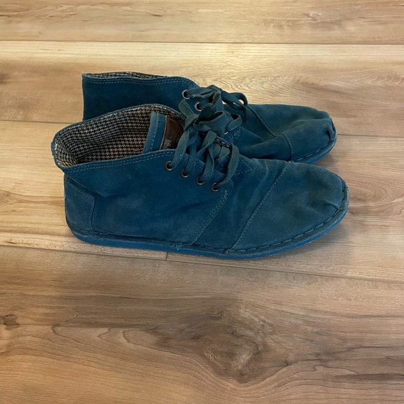 Toms Shoes blue suede booties women’s size 8.5 - Picture 1 of 4